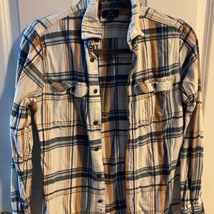 George Blue and Brown Plaid Shirt